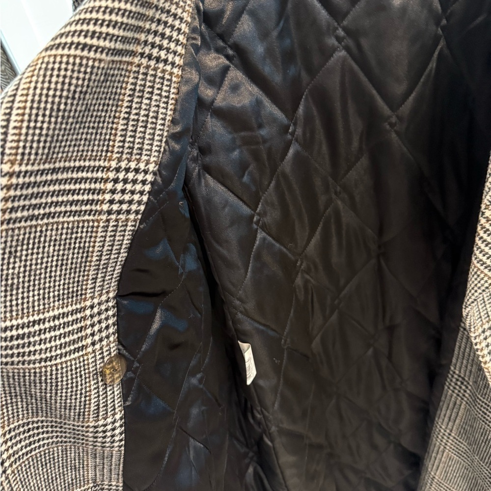 Women's Black and White winter wool Coat - Picture 5 of 9